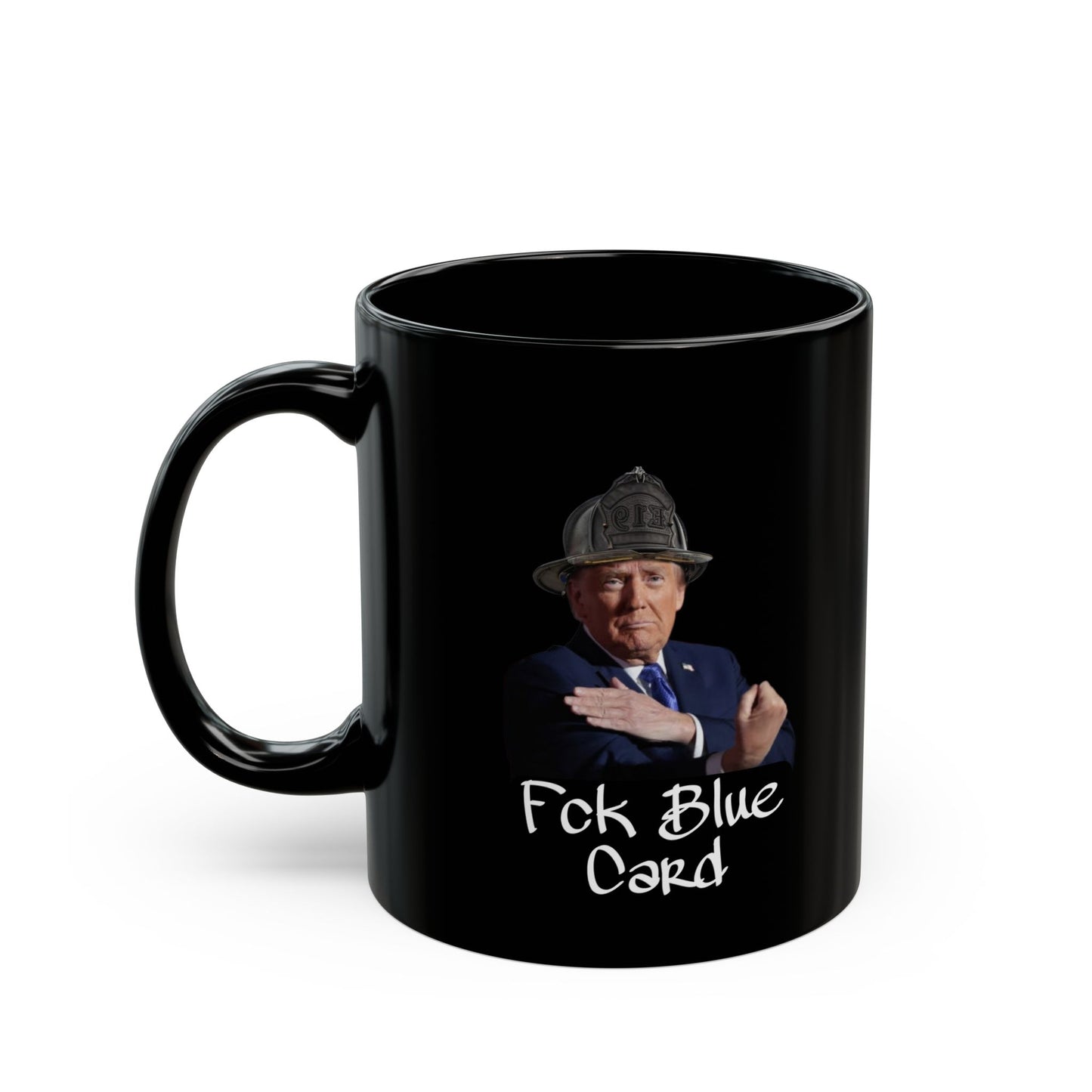 Fck Blue Card Black Mug (11oz, 15oz)